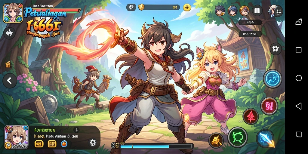 Gameplay anime yang menakjubkan dan penuh aksi.