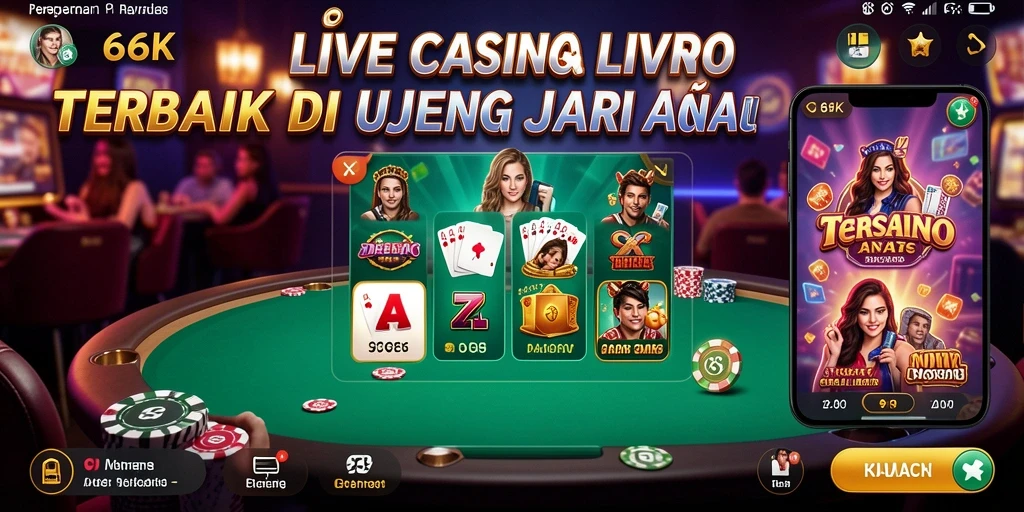 Screenshot gameplay 66K menampilkan dealer profesional dan antarmuka permainan yang mengesankan.