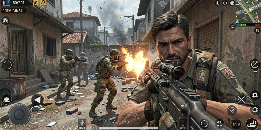 Gameplay intens BOY303 yang menegangkan dalam aksi FPS.