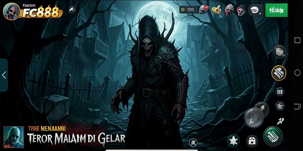 Screenshot gameplay FC888 menampilkan suasana Horror yang menegangkan.