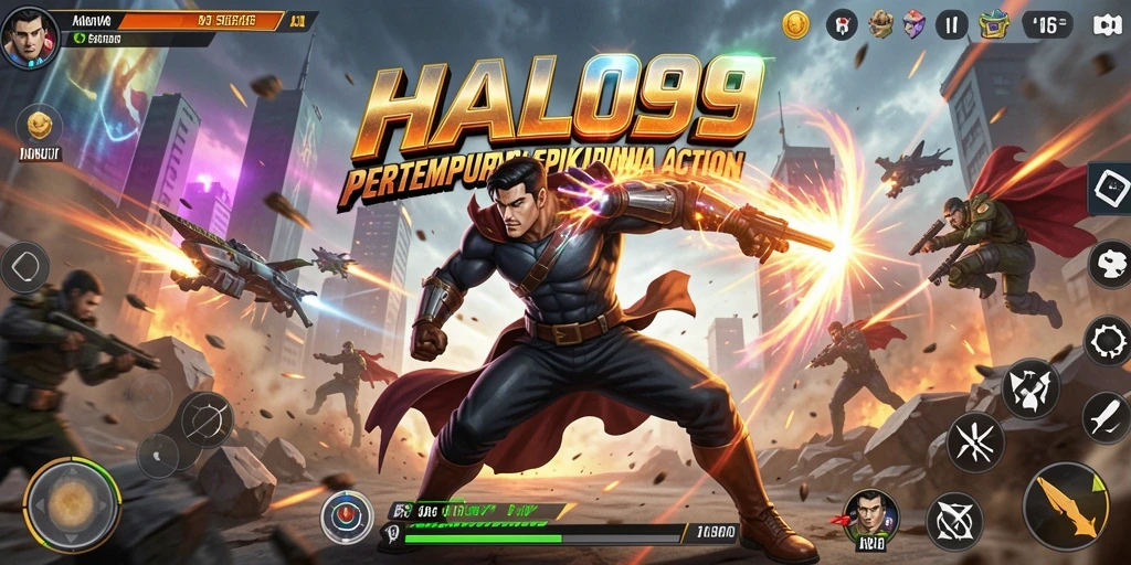Screenshot HALO99 menampilkan aksi pertempuran yang mendebarkan.