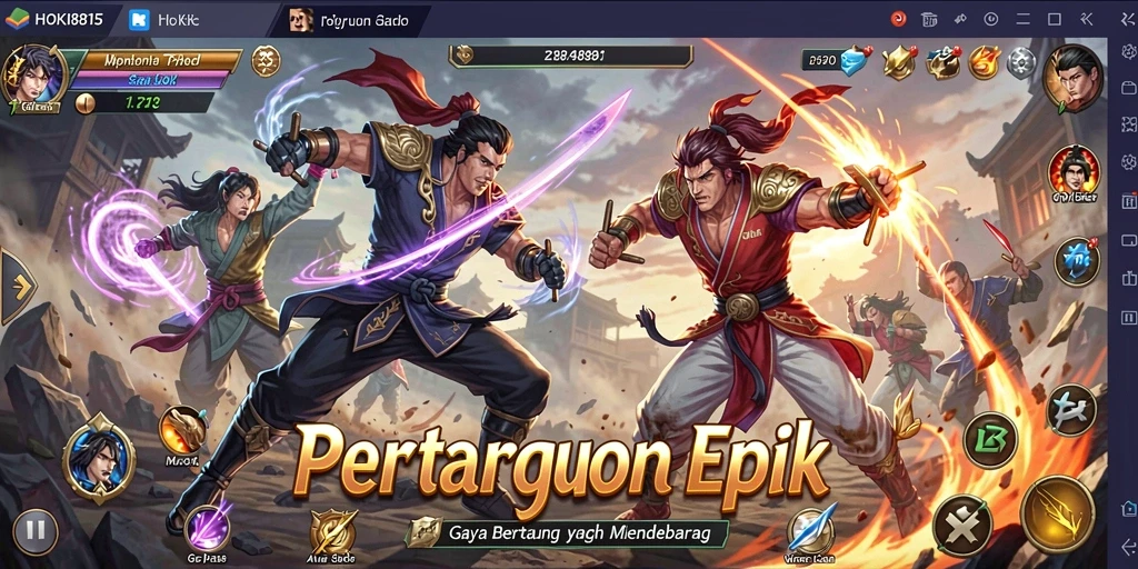Tangkapan layar memperlihatkan pertarungan mendebarkan di HOKI8815.