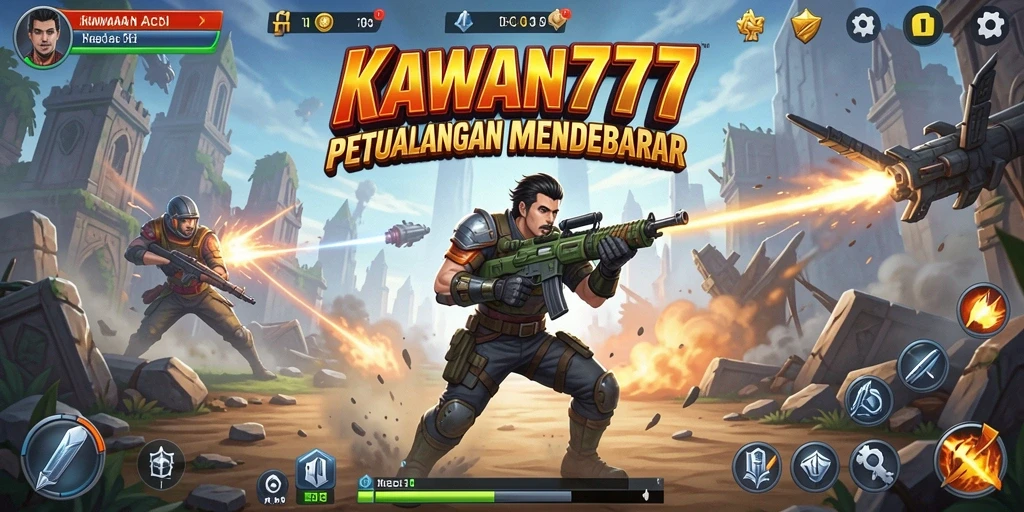 Screenshot KAWAN777 menampilkan aksi mendebarkan dalam gameplay yang intens.
