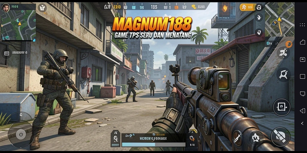 Tampilan gameplay seru MAGNUM188 dengan aksi menembak yang mendebarkan.