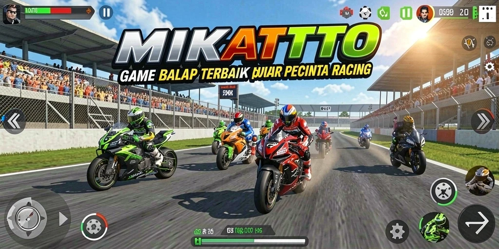 Tampilan menyerupai balapan kencang di lintasan yang menantang.