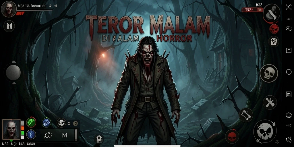 Tangkapan layar gameplay yang menakutkan dari N32 di dunia Horror.