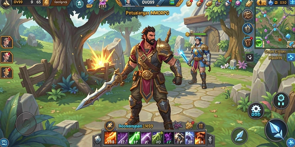 Screenshot OVO99 menampilkan petualangan seru di dunia MMORPG.