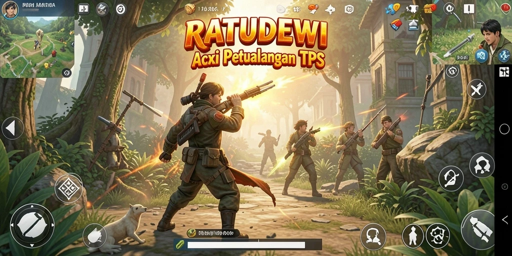 Screenshot menampilkan aksi menegangkan dalam game TPS RATUDEWI.