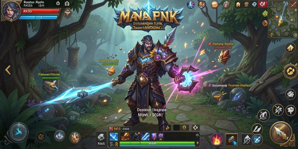 Tampilan gameplay RK55 yang menggugah selera dengan aksi MMORPG yang mendebarkan.