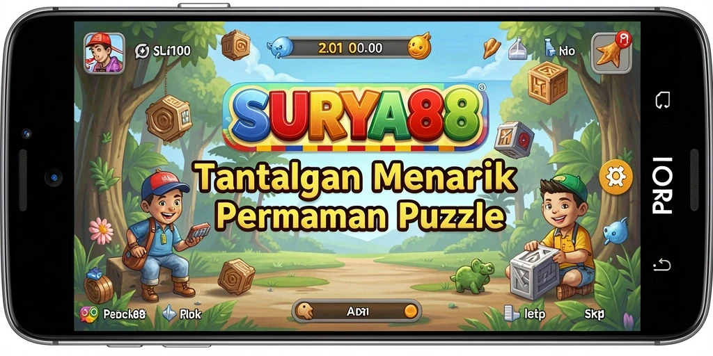 Screenshot gameplay <strong>SURYA88</strong> menunjukkan suasana permainan puzzle yang seru.