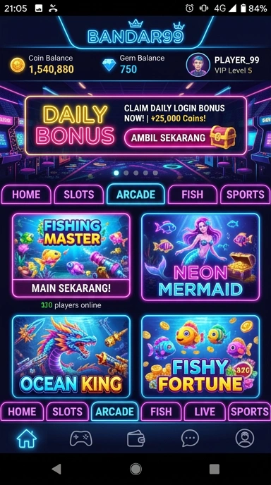 Antarmuka pencarian aplikasi yang intuitif di bandar99.